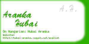 aranka hubai business card